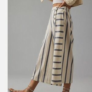 Maeve Striped Sailor Culotte Pants Size 4 Ivory